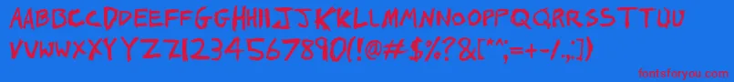 1000hurt Font – Red Fonts on Blue Background
