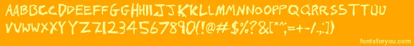 1000hurt Font – Yellow Fonts on Orange Background