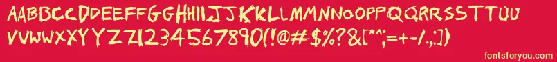 1000hurt Font – Yellow Fonts on Red Background