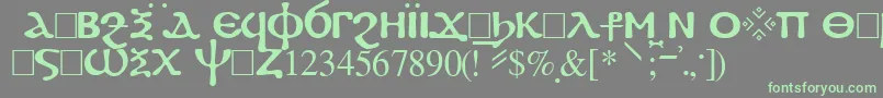 FayiumsskRegular-fontti – vihreät fontit harmaalla taustalla