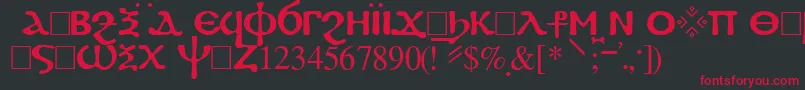 FayiumsskRegular Font – Red Fonts on Black Background