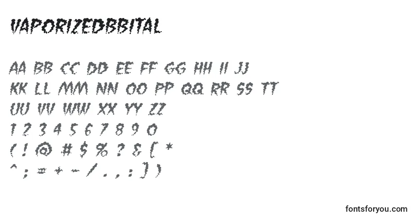 VaporizedbbItal font – alphabet, numbers, special characters