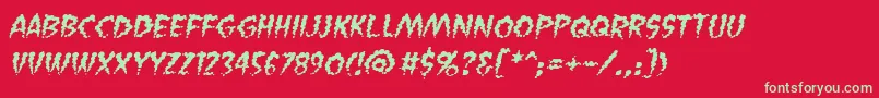 VaporizedbbItal Font – Green Fonts on Red Background