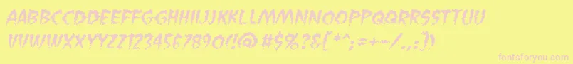 VaporizedbbItal Font – Pink Fonts on Yellow Background