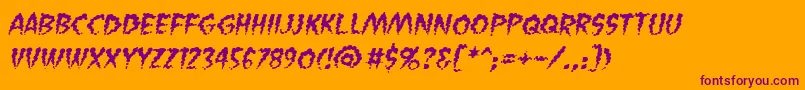 VaporizedbbItal Font – Purple Fonts on Orange Background