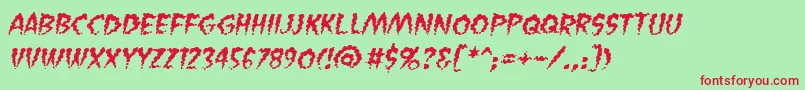VaporizedbbItal Font – Red Fonts on Green Background