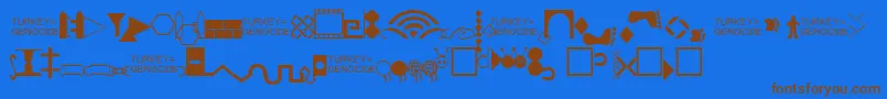 Borderpics Font – Brown Fonts on Blue Background