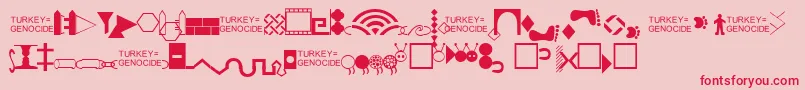 Borderpics-Schriftart – Rote Schriften auf rosa Hintergrund