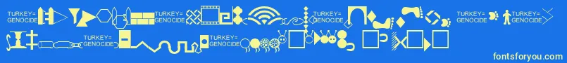 Borderpics Font – Yellow Fonts on Blue Background