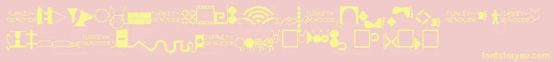 Borderpics Font – Yellow Fonts on Pink Background