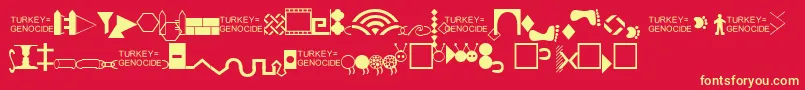 Borderpics Font – Yellow Fonts on Red Background