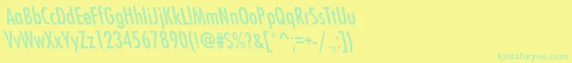 Weitere Informationen zur FuturistleftycondensedRegular-Schriftart FuturistleftycondensedRegular-Schriftart – Grüne Schriften auf gelbem Hintergrund