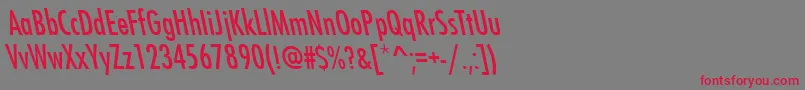 FuturistleftycondensedRegular Font – Red Fonts on Gray Background