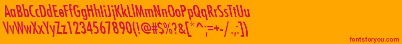 FuturistleftycondensedRegular Font – Red Fonts on Orange Background