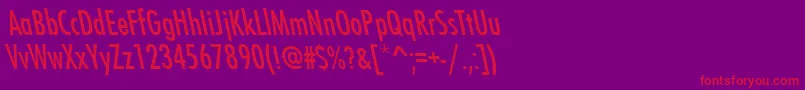 FuturistleftycondensedRegular Font – Red Fonts on Purple Background