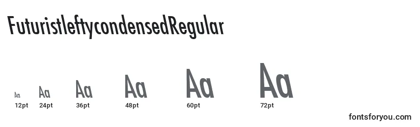 Размеры шрифта FuturistleftycondensedRegular