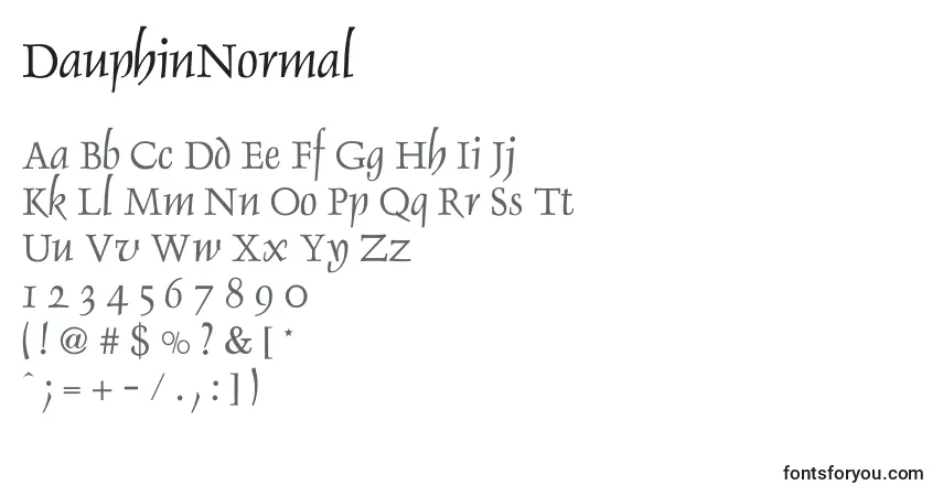 DauphinNormal font – alphabet, numbers, special characters
