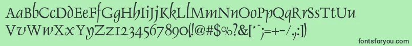 DauphinNormal Font – Black Fonts on Green Background