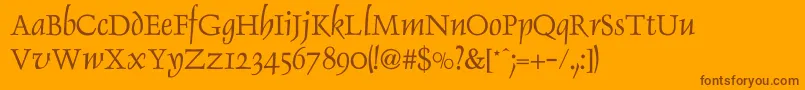 DauphinNormal Font – Brown Fonts on Orange Background