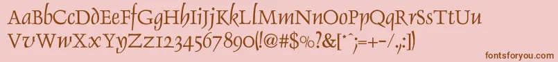 DauphinNormal Font – Brown Fonts on Pink Background