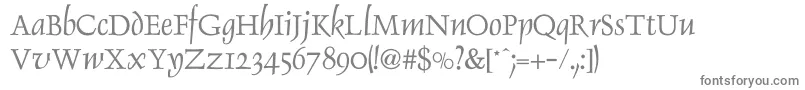 DauphinNormal-fontti – harmaat kirjasimet valkoisella taustalla