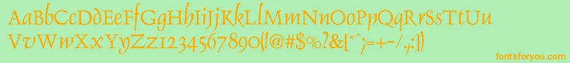 DauphinNormal Font – Orange Fonts on Green Background