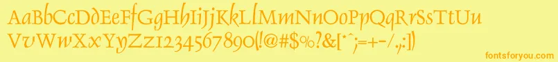 DauphinNormal Font – Orange Fonts on Yellow Background