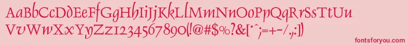 DauphinNormal Font – Red Fonts on Pink Background