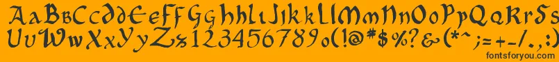 OncialePhf Font – Black Fonts on Orange Background