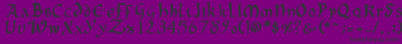 フォントOncialePhf – 紫の背景に黒い文字