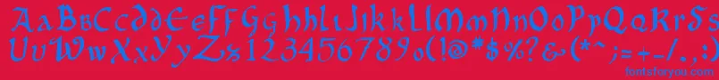 OncialePhf Font – Blue Fonts on Red Background