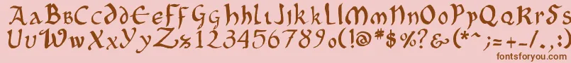 OncialePhf Font – Brown Fonts on Pink Background