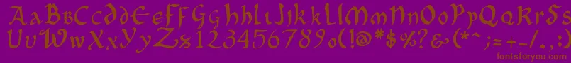 More about OncialePhf Font OncialePhf Font – Brown Fonts on Purple Background