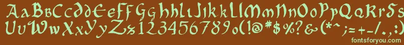 OncialePhf Font – Green Fonts on Brown Background