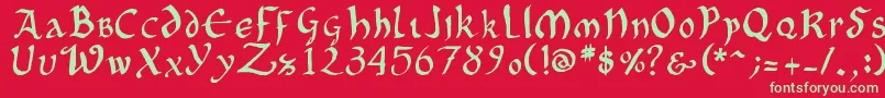 OncialePhf Font – Green Fonts on Red Background