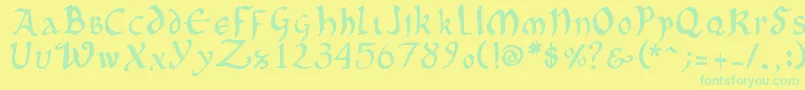 More about OncialePhf Font OncialePhf Font – Green Fonts on Yellow Background