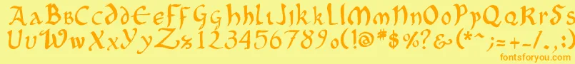 OncialePhf Font – Orange Fonts on Yellow Background