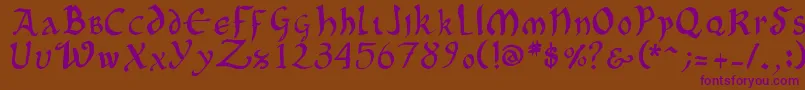 OncialePhf Font – Purple Fonts on Brown Background