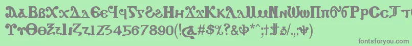 CopticEyesCopticLetters Font – Gray Fonts on Green Background