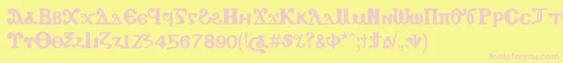 CopticEyesCopticLetters Font – Pink Fonts on Yellow Background