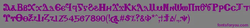 CopticEyesCopticLetters Font – Purple Fonts on Gray Background