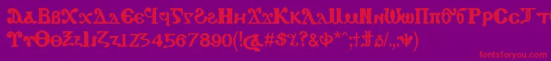 CopticEyesCopticLetters Font – Red Fonts on Purple Background