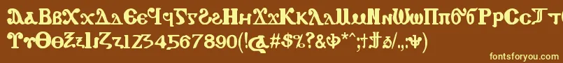 CopticEyesCopticLetters Font – Yellow Fonts on Brown Background