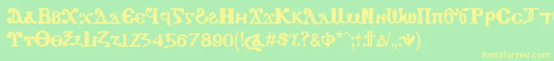 CopticEyesCopticLetters Font – Yellow Fonts on Green Background