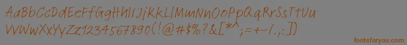 Weitere Informationen zur LinotypeFeltpenRegular-Schriftart LinotypeFeltpenRegular-Schriftart – Braune Schriften auf grauem Hintergrund