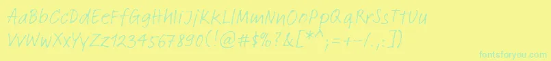 LinotypeFeltpenRegular-Schriftart – Grüne Schriften auf gelbem Hintergrund