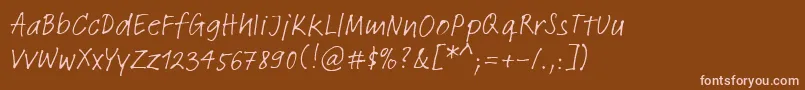 LinotypeFeltpenRegular Font – Pink Fonts on Brown Background