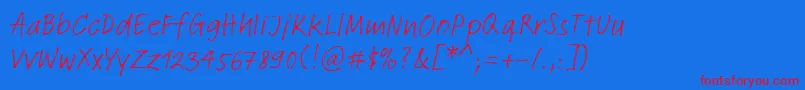 フォントLinotypeFeltpenRegular – 赤い文字の青い背景