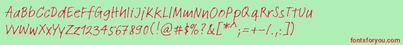 LinotypeFeltpenRegular Font – Red Fonts on Green Background