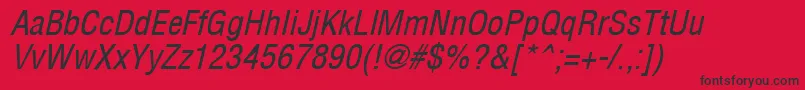 Arenacondensed Italic-Schriftart – Schwarze Schriften auf rotem Hintergrund